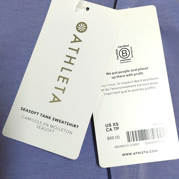 NWT Athleta lavender Seasoft tank sweatshirt, size XS - Picture 5 of 7